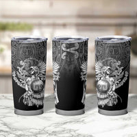 Mexico Aztec Warrior Tumbler Cup Huitzilopochtli With Aztec Calendar