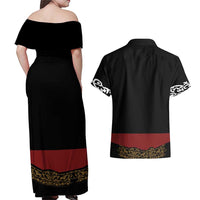 Mexico Cinco de Mayo Couples Matching Off Shoulder Maxi Dress and Hawaiian Shirt Charro Suit Style