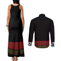 Mexico Cinco de Mayo Couples Matching Tank Maxi Dress and Long Sleeve Button Shirt Charro Suit Style