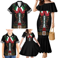 Mexico Cinco de Mayo Family Matching Mermaid Dress and Hawaiian Shirt Charro Suit Style