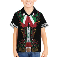 Mexico Cinco de Mayo Family Matching Short Sleeve Bodycon Dress and Hawaiian Shirt Charro Suit Style