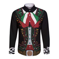 Mexico Cinco de Mayo Long Sleeve Button Shirt Charro Suit Style