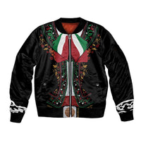 Mexico Cinco de Mayo Sleeve Zip Bomber Jacket Charro Suit Style