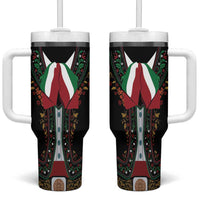 Mexico Cinco de Mayo Tumbler With Handle Charro Suit Style