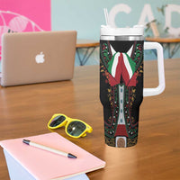 Mexico Cinco de Mayo Tumbler With Handle Charro Suit Style