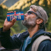 Personalized Iceland Coat of Arms 4 in 1 Can Cooler Tumbler Runic Alphabet Viking Runes Pattern