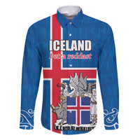 Personalized Iceland Coat of Arms Family Matching Mermaid Dress and Hawaiian Shirt Runic Alphabet Viking Runes Pattern