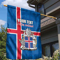 Personalized Iceland Coat of Arms Garden Flag Runic Alphabet Viking Runes Pattern