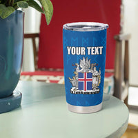 Personalized Iceland Coat of Arms Tumbler Cup Runic Alphabet Viking Runes Pattern
