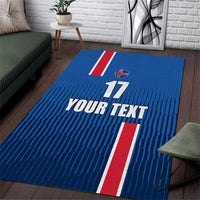 Custom Iceland Football Area Rug Blue with Flag Style