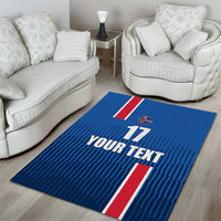 Custom Iceland Football Area Rug Blue with Flag Style