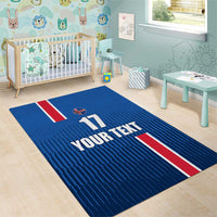 Custom Iceland Football Area Rug Blue with Flag Style