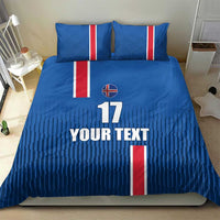 Custom Iceland Football Bedding Set Blue with Flag Style
