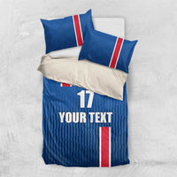 Custom Iceland Football Bedding Set Blue with Flag Style