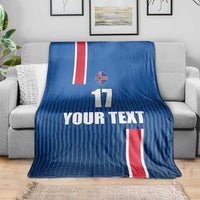 Custom Iceland Football Blanket Blue with Flag Style