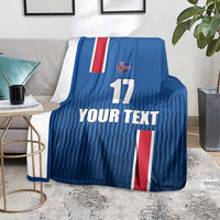 Custom Iceland Football Blanket Blue with Flag Style