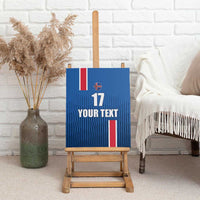 Custom Iceland Football Canvas Wall Art Blue with Flag Style