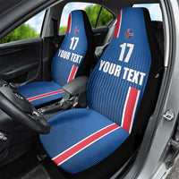 Custom Iceland Football Car Seat Cover Blue with Flag Style