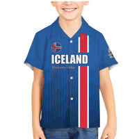 Custom Iceland Football Family Matching Mermaid Dress and Hawaiian Shirt Blue with Flag Style
