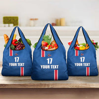 Custom Iceland Football Grocery Bag Blue with Flag Style