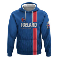 Custom Iceland Football Hoodie Blue with Flag Style