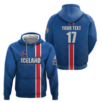 Custom Iceland Football Hoodie Blue with Flag Style