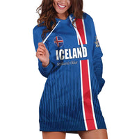 Custom Iceland Football Hoodie Dress Blue with Flag Style