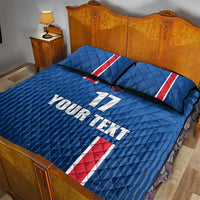 Custom Iceland Football Quilt Bed Set Blue with Flag Style