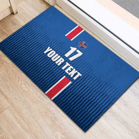 Custom Iceland Football Rubber Doormat Blue with Flag Style