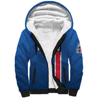 Custom Iceland Football Sherpa Hoodie Blue with Flag Style