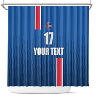 Custom Iceland Football Shower Curtain Blue with Flag Style