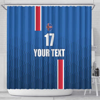 Custom Iceland Football Shower Curtain Blue with Flag Style