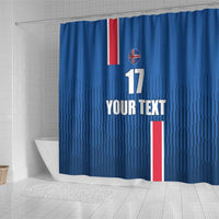 Custom Iceland Football Shower Curtain Blue with Flag Style