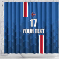 Custom Iceland Football Shower Curtain Blue with Flag Style