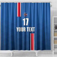Custom Iceland Football Shower Curtain Blue with Flag Style