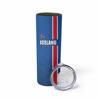 Custom Iceland Football Skinny Tumbler Blue with Flag Style