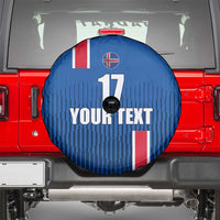 Custom Iceland Football Spare Tire Cover Blue with Flag Style