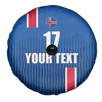 Custom Iceland Football Spare Tire Cover Blue with Flag Style