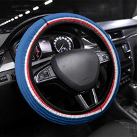 Iceland Football Steering Wheel Cover Blue with Flag Style