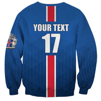 Custom Iceland Football Sweatshirt Blue with Flag Style