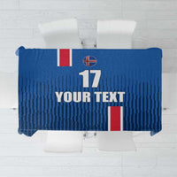 Custom Iceland Football Tablecloth Blue with Flag Style