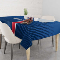 Custom Iceland Football Tablecloth Blue with Flag Style