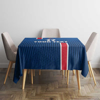 Custom Iceland Football Tablecloth Blue with Flag Style