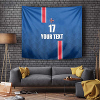 Custom Iceland Football Tapestry Blue with Flag Style