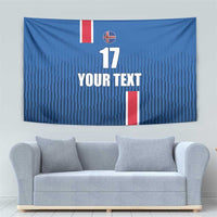 Custom Iceland Football Tapestry Blue with Flag Style