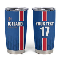 Custom Iceland Football Tumbler Cup Blue with Flag Style