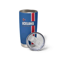 Custom Iceland Football Tumbler Cup Blue with Flag Style