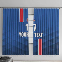 Custom Iceland Football Window Curtain Blue with Flag Style