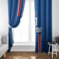 Custom Iceland Football Window Curtain Blue with Flag Style
