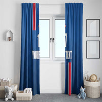 Custom Iceland Football Window Curtain Blue with Flag Style